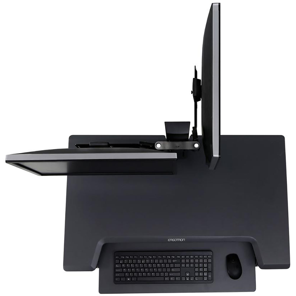 Ergotron Dual Monitor Double-Hinged Bow - Top View - WorkFit-T