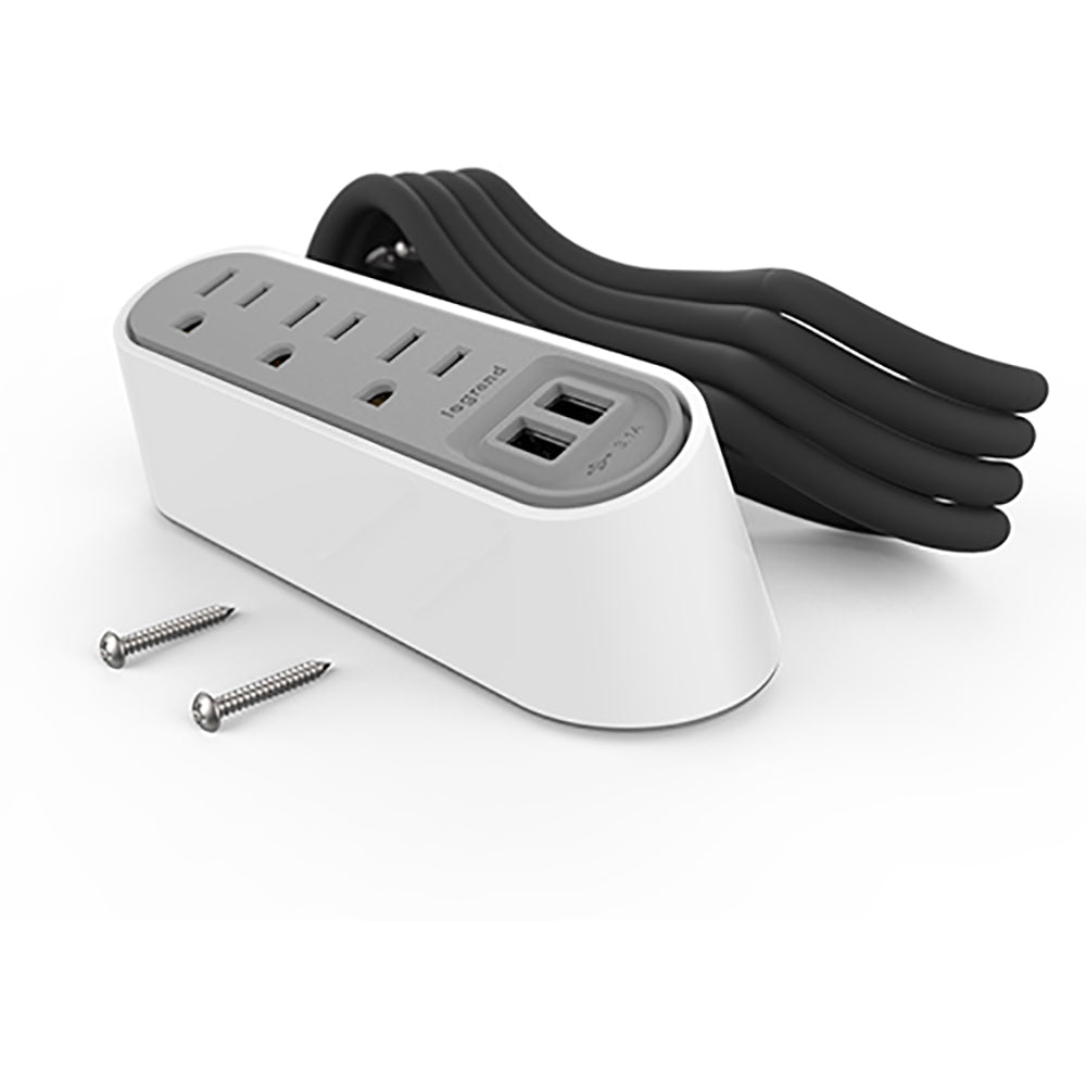 Chief Desktop Power Center Slim - White - 3 AC - USB A