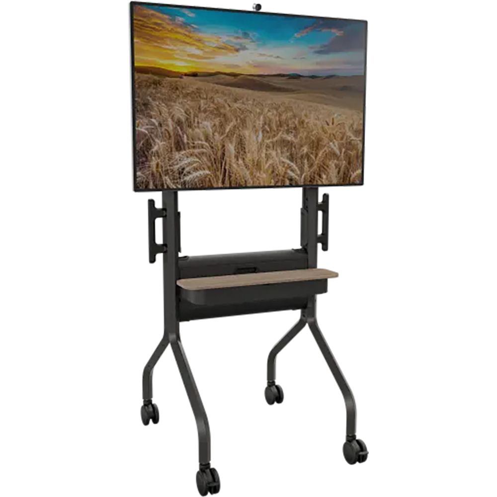 Chief Voyager Manual Height-Adjustable AV Cart - Black With TV