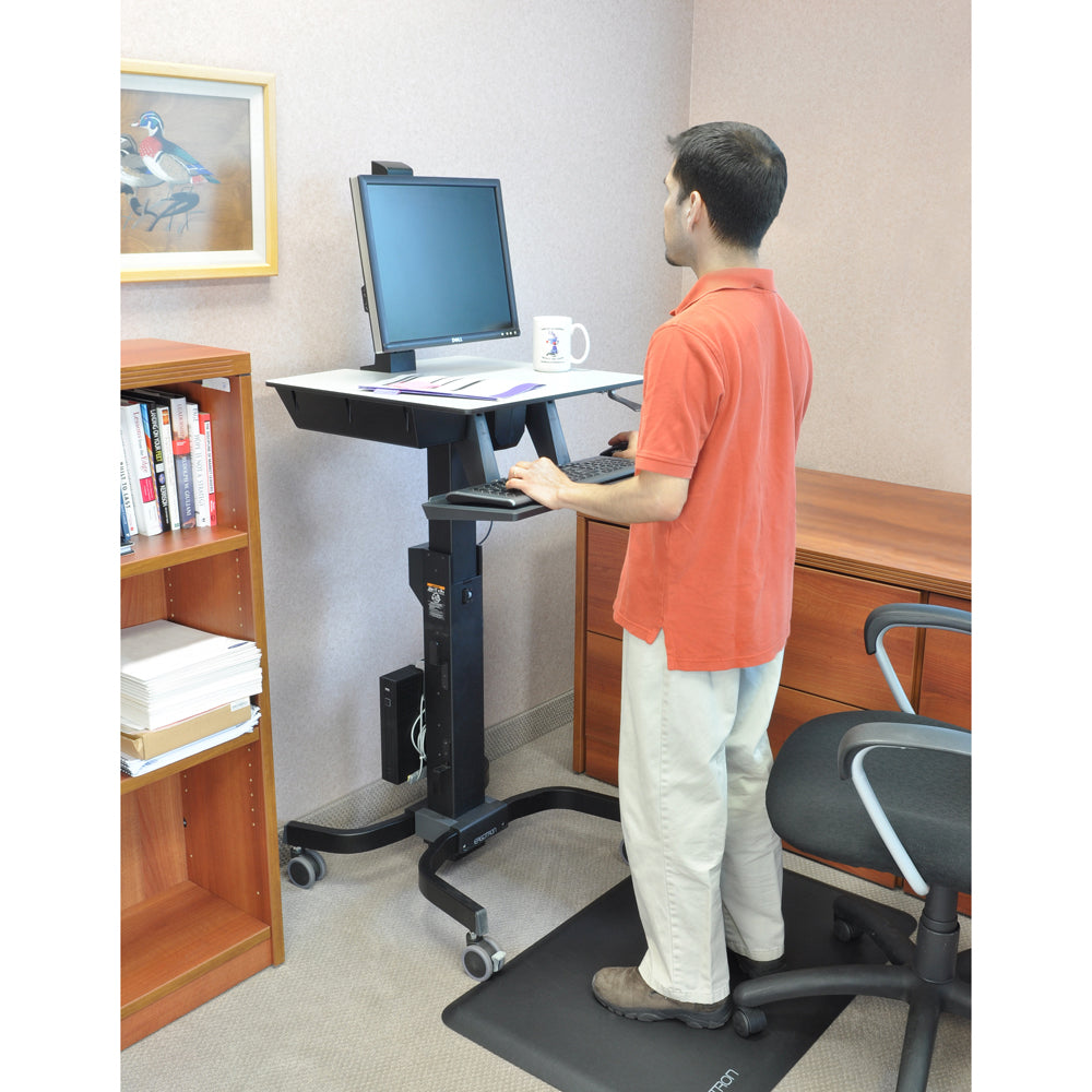 Ergotron WorkFit-C Single Sit-Stand Workstation Cart - Standing Position In Office