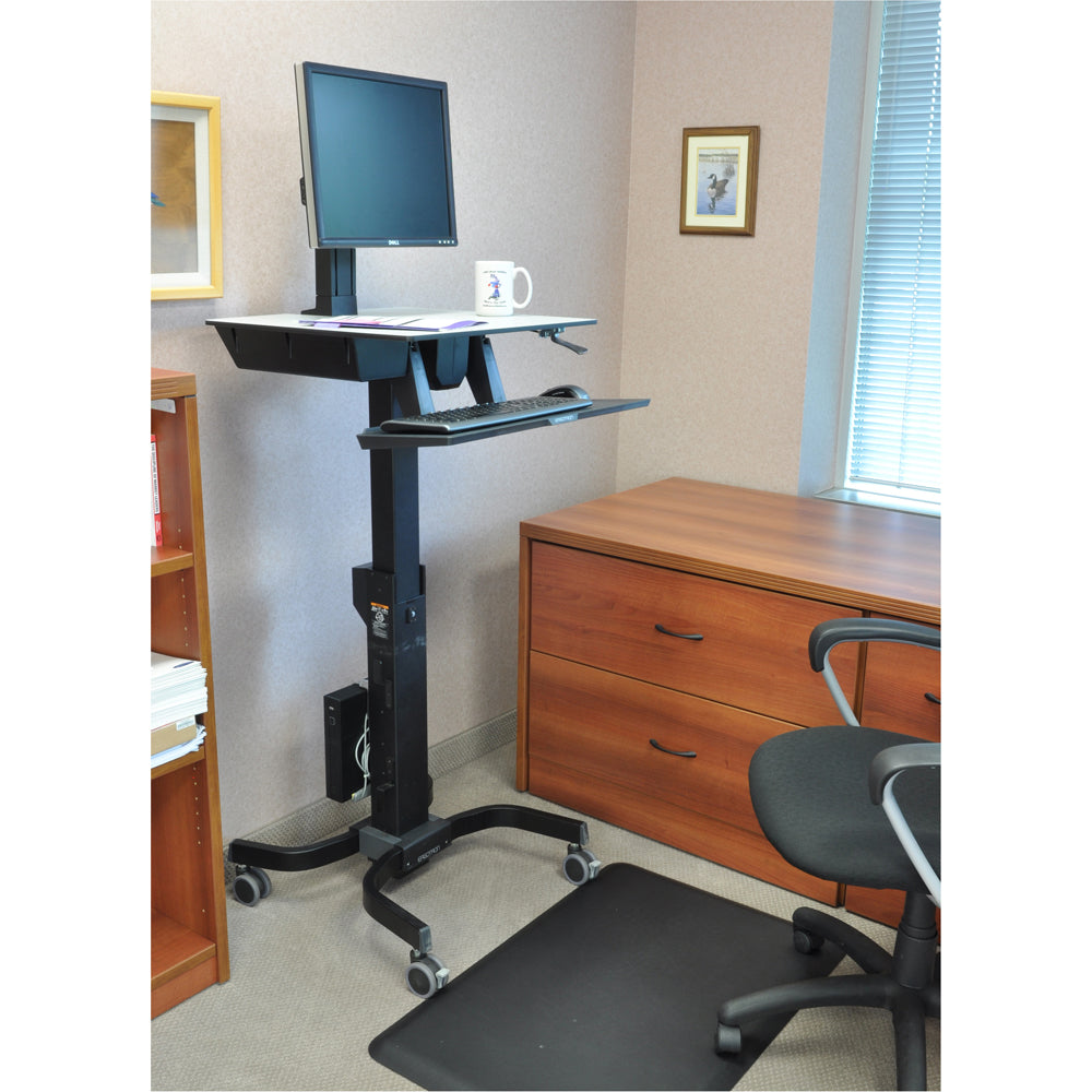 Ergotron WorkFit-C Single Sit-Stand Workstation Cart - Upright
