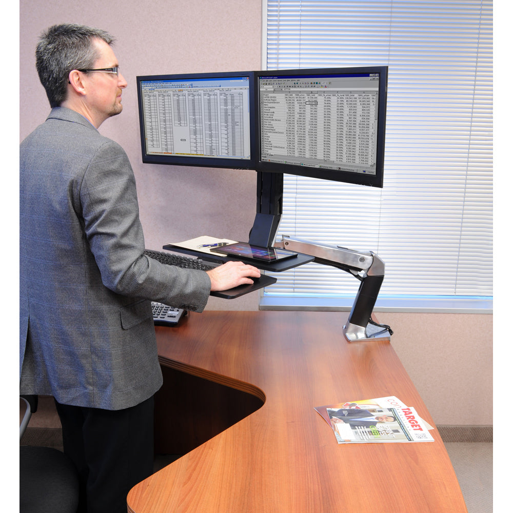 Ergotron WorkFit-A Dual With Worksurface+ - Ergonomic Office Standing