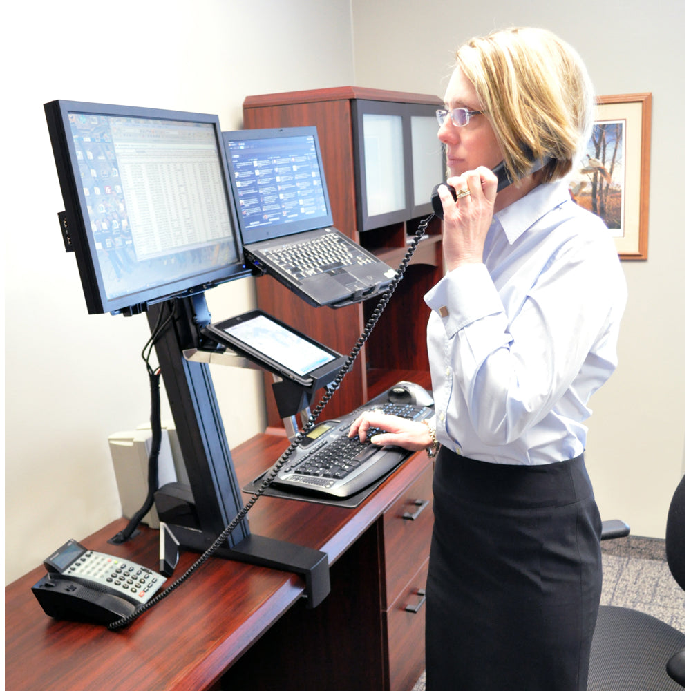 Ergotron Large/Deep Keyboard Tray for WorkFit-S on a height-adjustable workstation