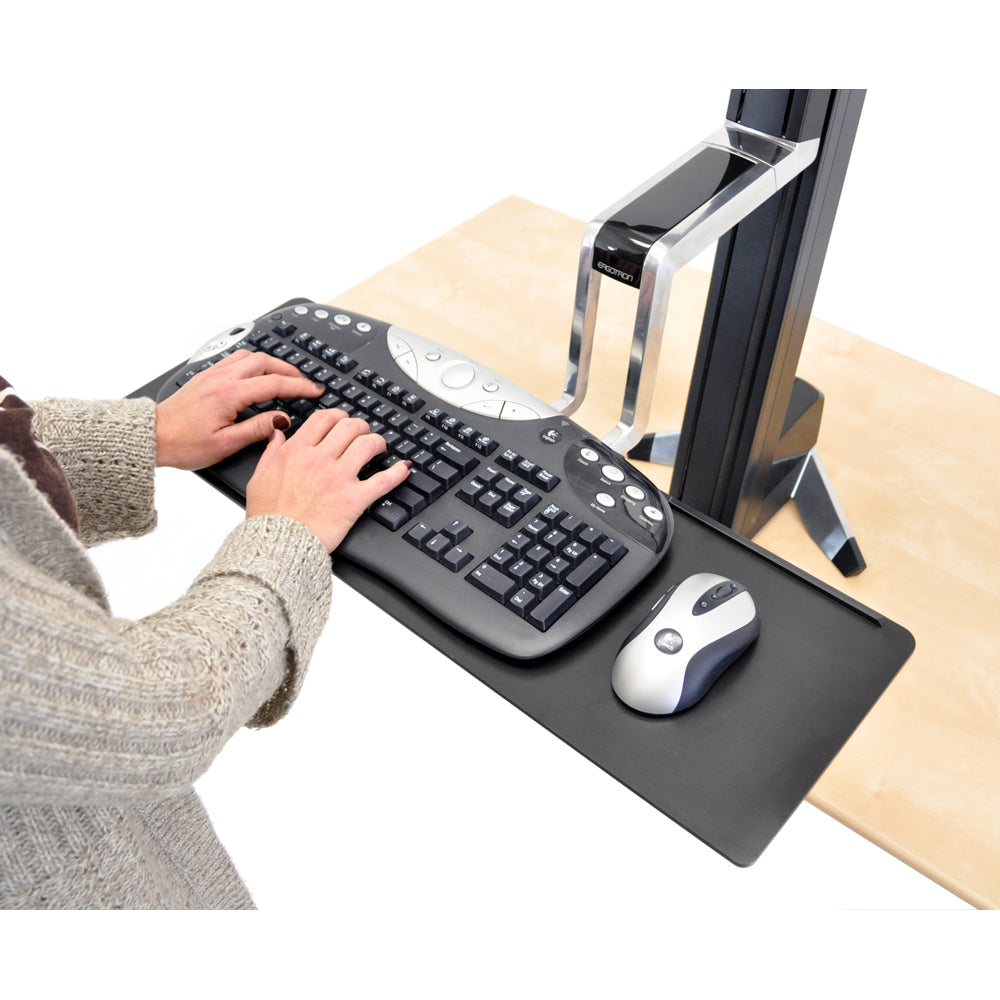 Ergotron Large Keyboard Tray for WorkFit-S being used