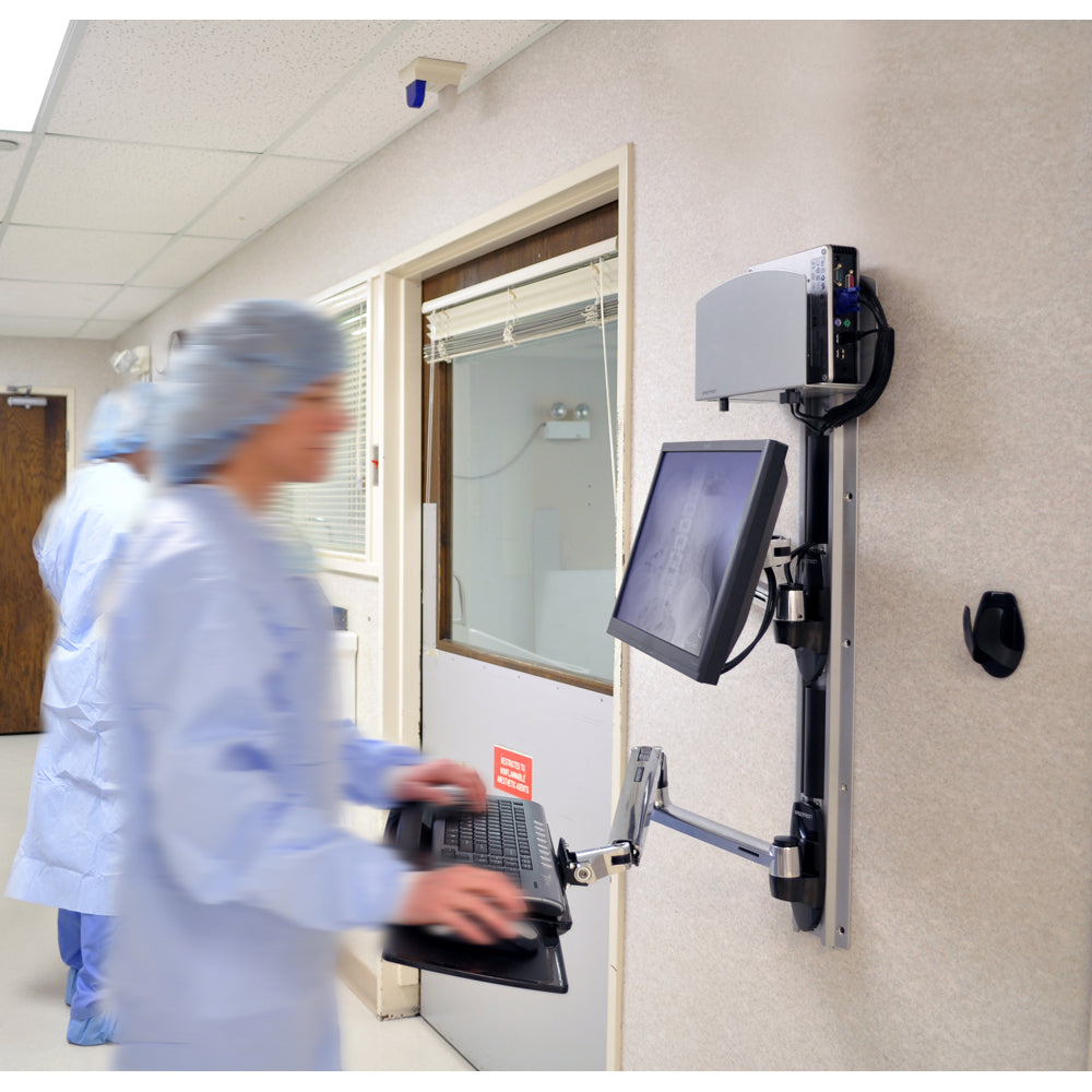 Ergotron LX PC Wall Mount System - Hospital Hallway