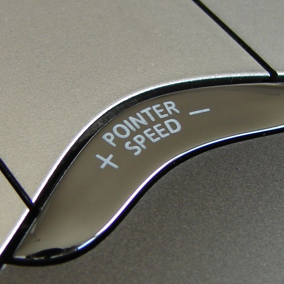 Close up of pointer speed button