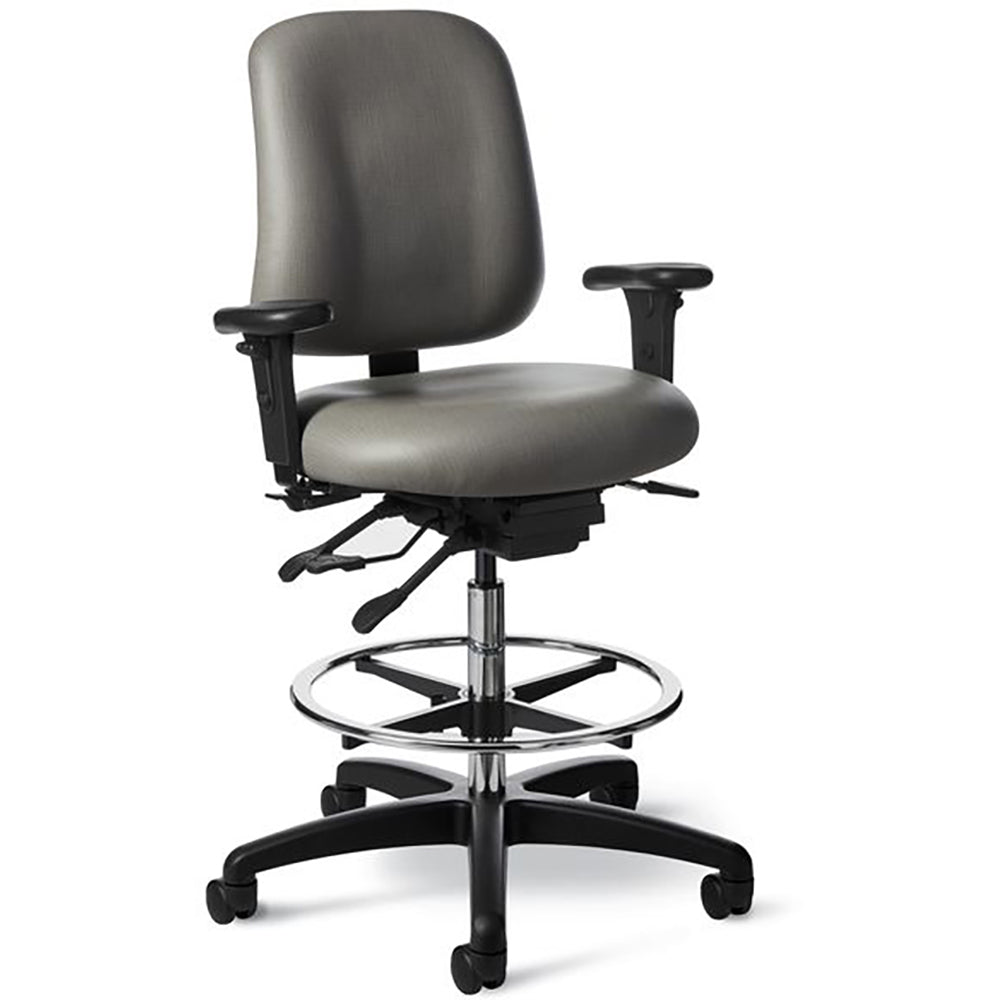 Office Master Intensive-Use Stool IU73 - Angled View - Grey