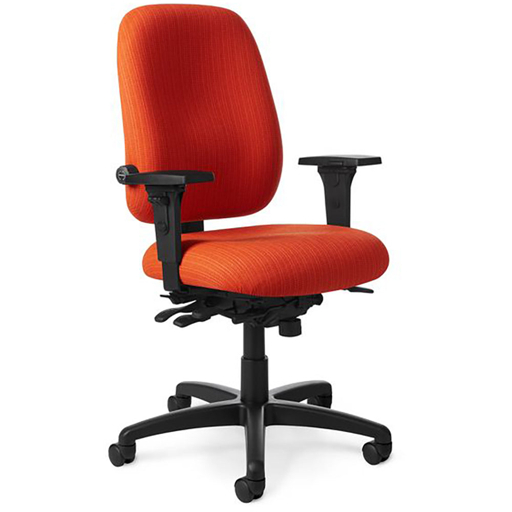 Office Master Multi-Function Cross Performance Chair PT78 - Angled View - Orange