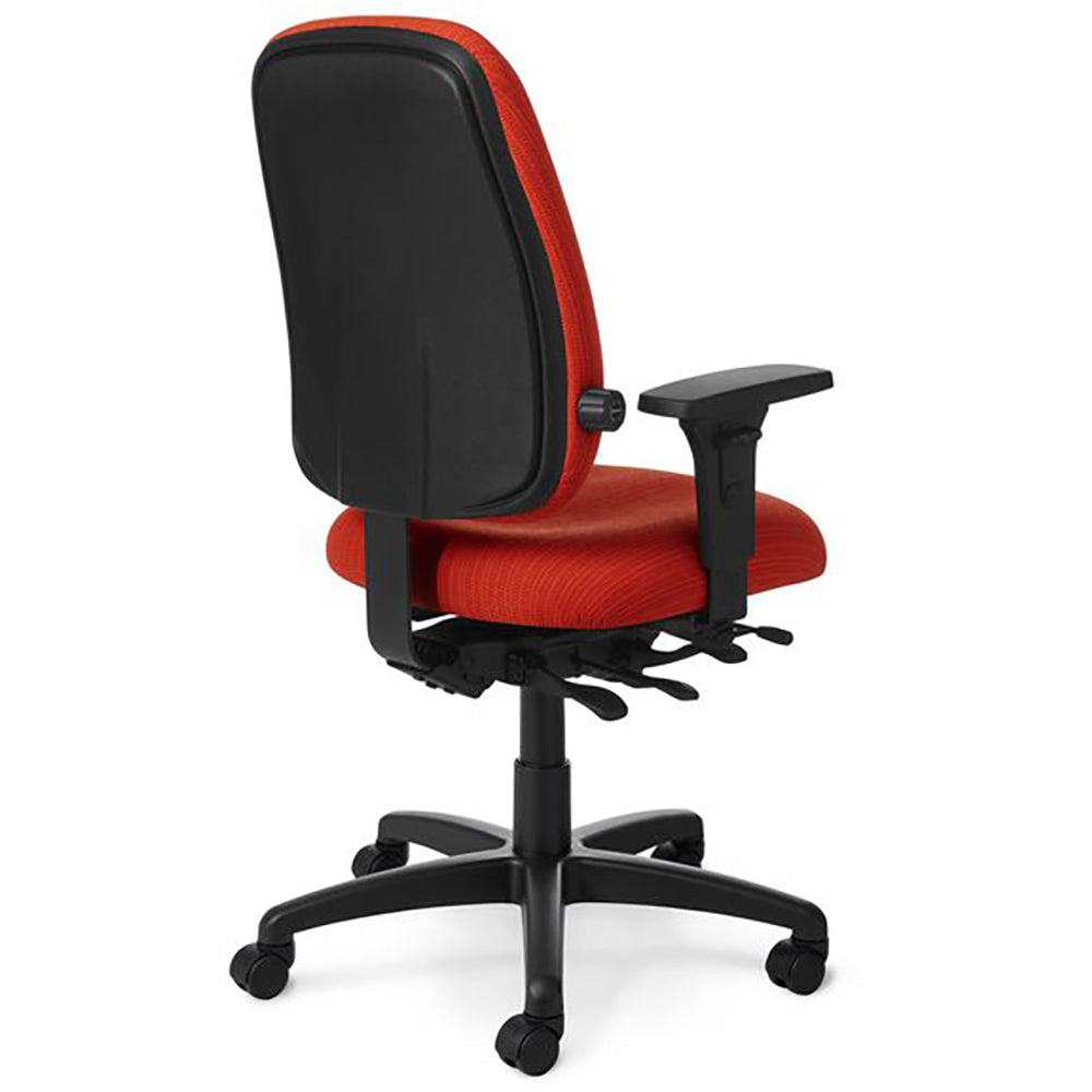 Office Master Multi-Function Cross Performance Chair PT78 - Back View - Orange