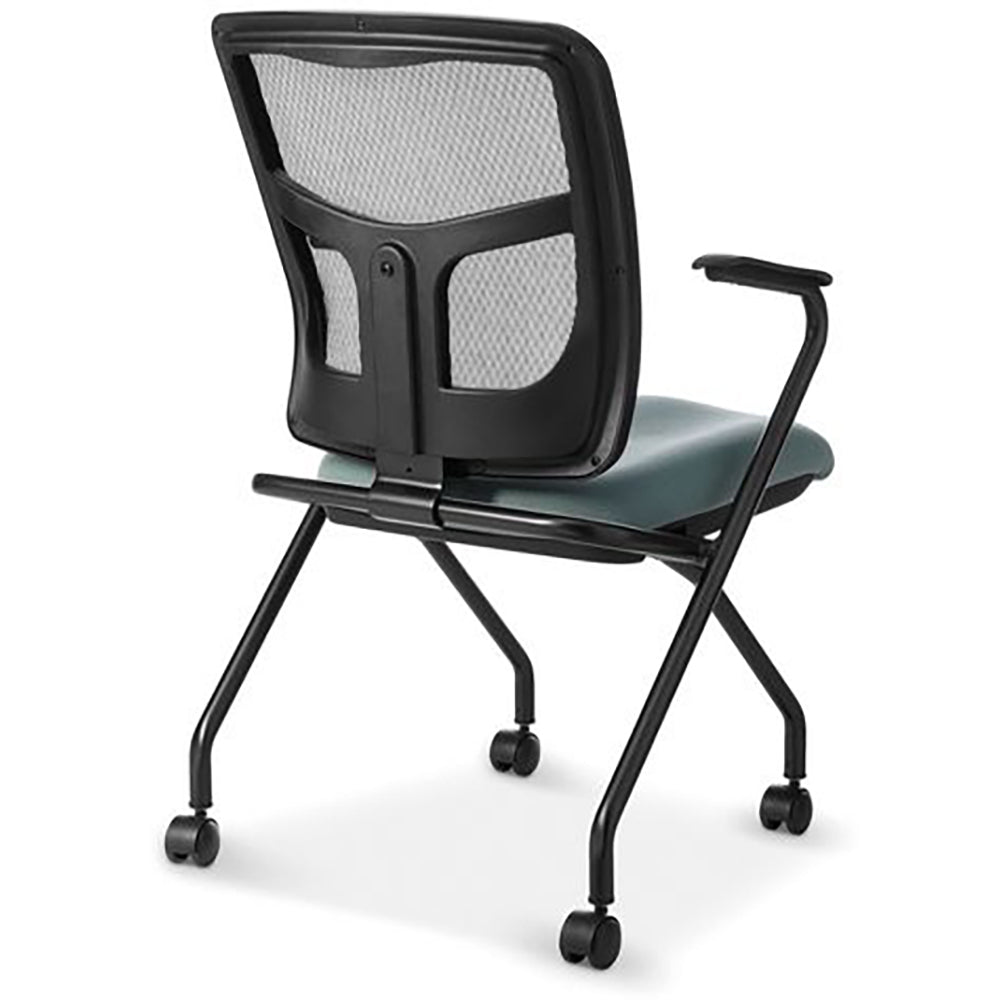Office Master Mesh Nesting Chair YS70N - Back View - Light Blue