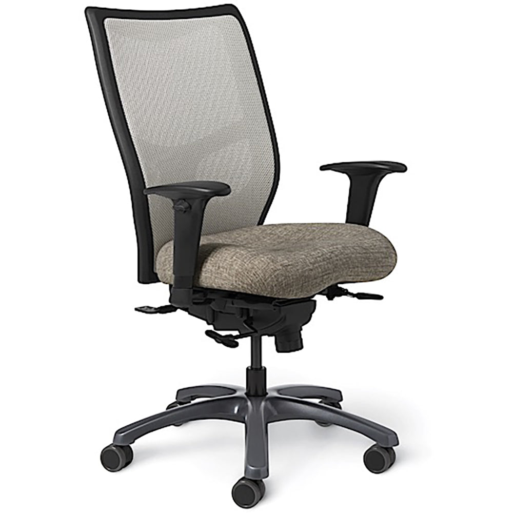 Office Master Mesh Back YS78 - With Arms - Angled View