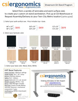 CSI In-House Sit-Stand Workstation Program - In-Store Pick up or Installation Package 60” x 24"