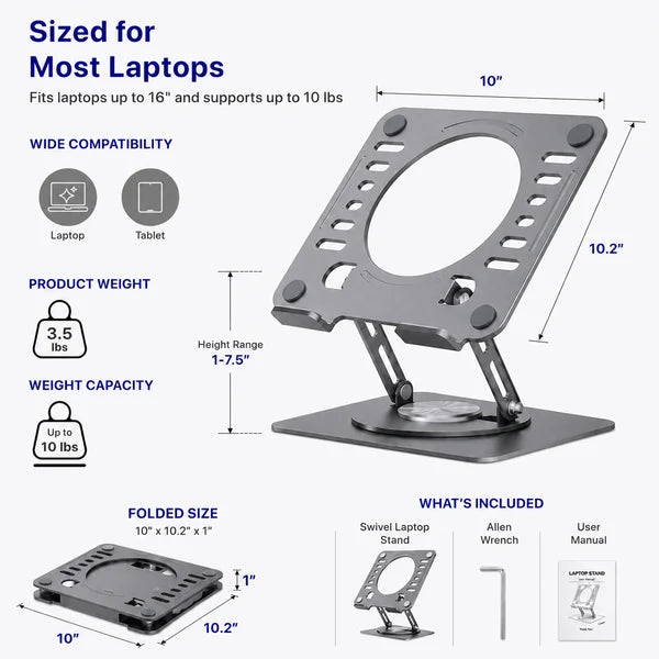 UnCaged Adjustable Swivel Laptop Stand