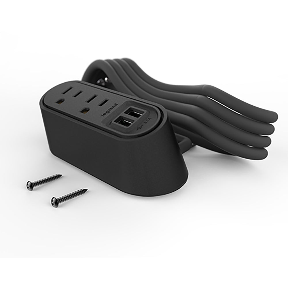 Chief Desktop Power Center Slim - Black - 2 AC- USB A