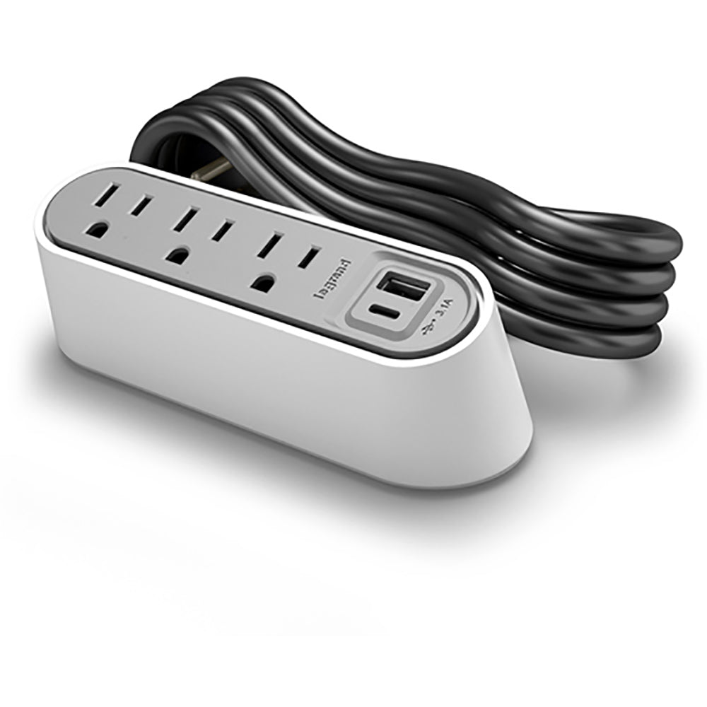 Chief Desktop Power Center Slim - White - 3 AC - USB A & C