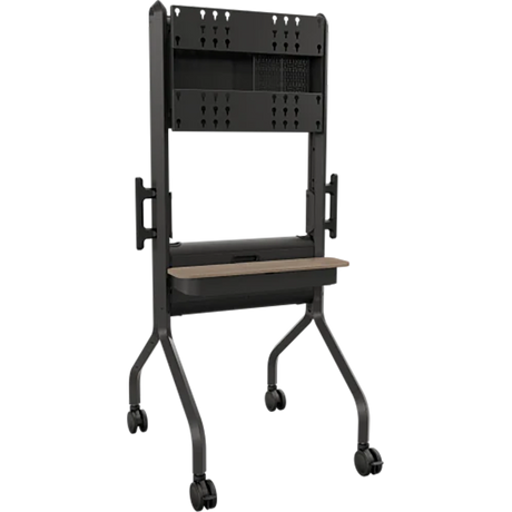 Chief Voyager Manual Height-Adjustable AV Cart - Black Storage Shelf