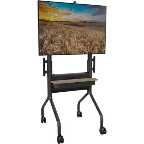 Chief Voyager Manual Height-Adjustable AV Cart - Black With TV 