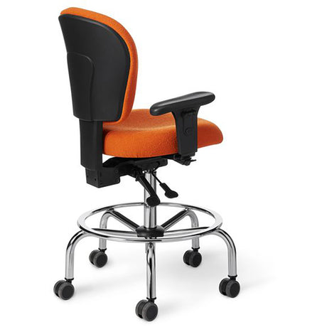 Office Master Classic Lab Stool CLS53 - Back View - Orange