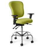 Office Master Classic Lab Stool CLS61 - Angled View - Lime Green