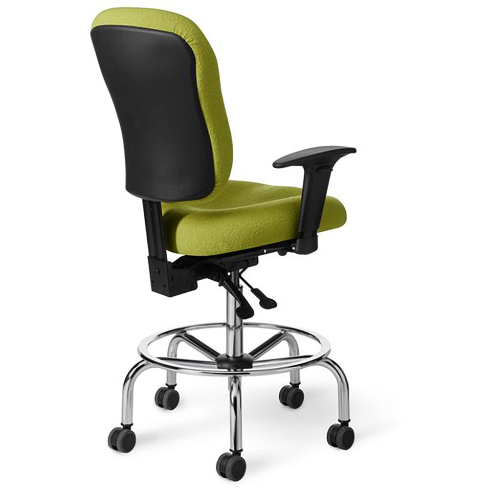 Office Master Classic Lab Stool CLS61 - Back View - Lime Green