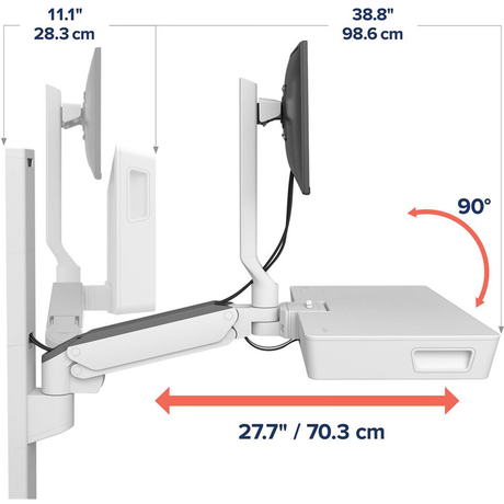 Ergotron CareFit Keyboard & Monitor With Track - Dimension Extension
