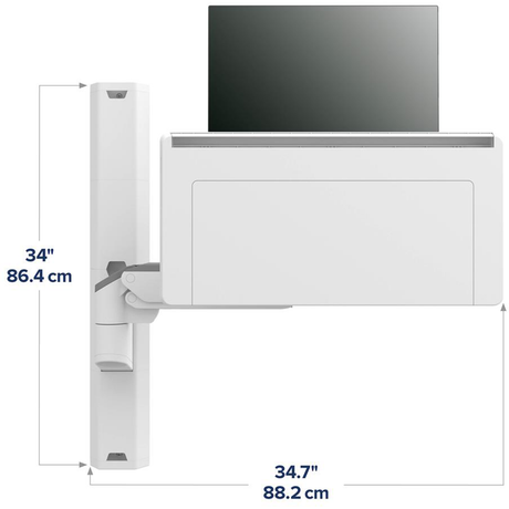 Ergotron CareFit Keyboard & Monitor With Track - Dimension Footprint