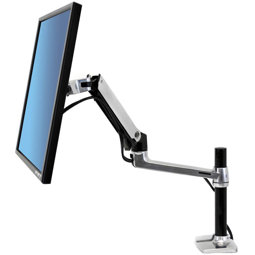 Ergotron LX Desk Monitor Arm, Tall Pole - Polished Aluminum