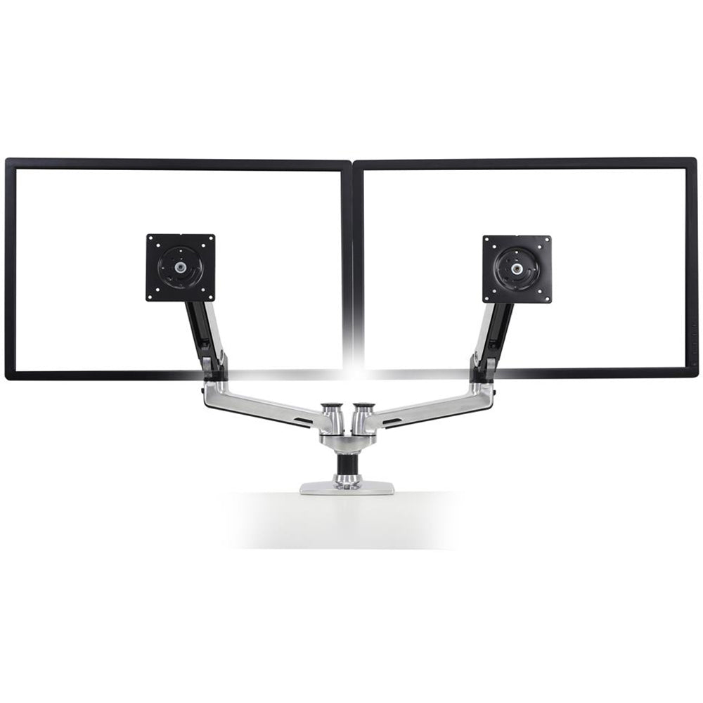 Ergotron LX Dual Side-by-Side Arm - Polished Aluminum
