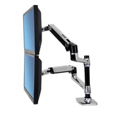 Ergotron LX Dual Stacking Arm - Stacked Polished Aluminum