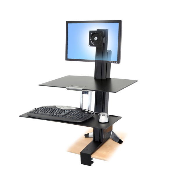Ergotron WorkFit-S, Single with Worksurface+ - Complete Adjustable Workstation