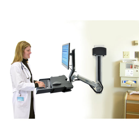 Ergotron StyleView Sit-Stand Combo System with Worksurface - Seated position
