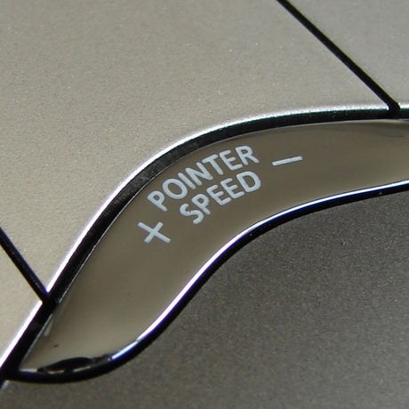 Close up of pointer speed button