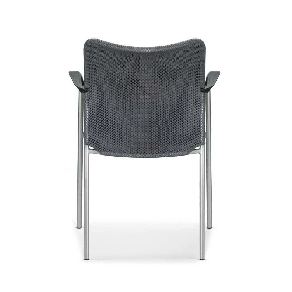 Allseating Inertia Mesh Side Chair - Gray - Back View