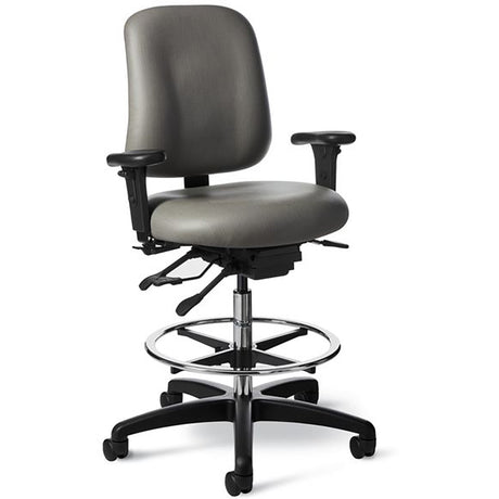 Office Master Intensive-Use Stool IU73 - Angled View - Grey