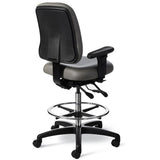 Office Master Intensive-Use Stool IU73 - Back View - Grey