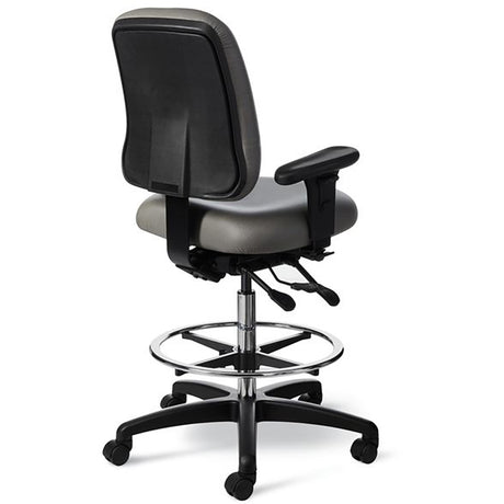 Office Master Intensive-Use Stool IU73 - Back View - Grey