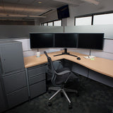 Chief Kontour K3 Free Standing 3x1 / 2x1 Monitor Array at desk