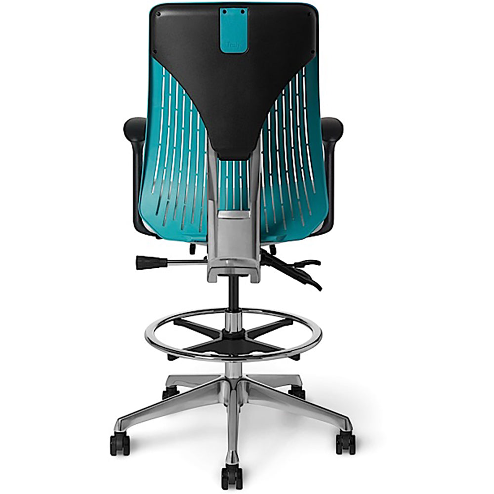 Office Master Truly Stool - Light Gray - Back View