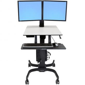Ergotron WorkFit-C, Dual Sit-Stand Workstation - Computer Cart