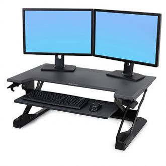Ergotron Workfit-TL (Long) - Sit-Stand Workstation - Black - Ergonomic Dual Monitors