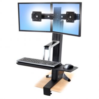 Ergotron WorkFit-S Dual Sit-Stand Workstation - Double Monitor Display