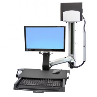 Ergotron LX Sit-Stand Wall Mount System Med CPU Hållare Silver