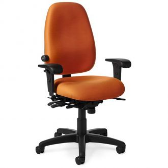 Office Master Paramount Multi-Task Chair PT69 - Angled View - Orange